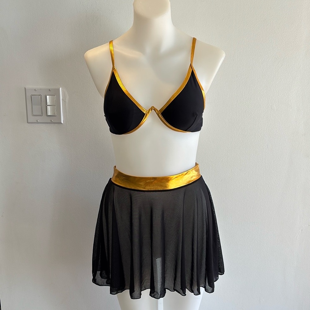 Egyptian Goddess 3PCS Black & Gold Bikini Set